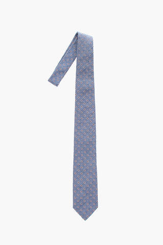 CC COLLECTION Silk Flax Tie with Geometric Pattern