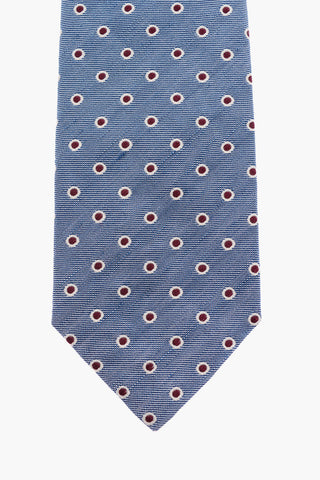 CC COLLECTION Silk Flax Tie with Geometric Pattern