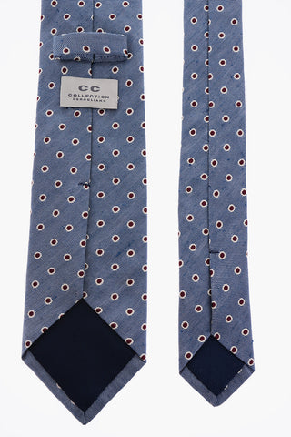 CC COLLECTION Silk Flax Tie with Geometric Pattern