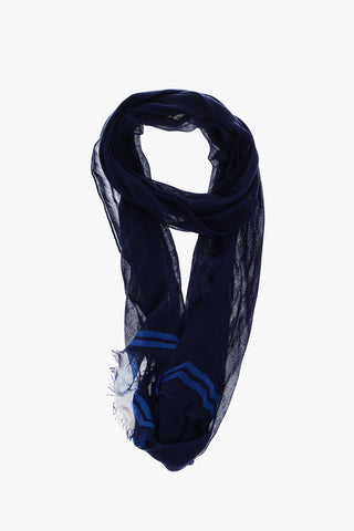 Silk Foulard with Side Stripes