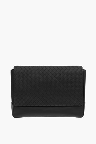 Braided Leather Crossbody Bag with Magnetic Fastening  