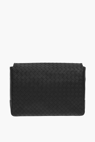 Braided Leather Crossbody Bag with Magnetic Fastening  
