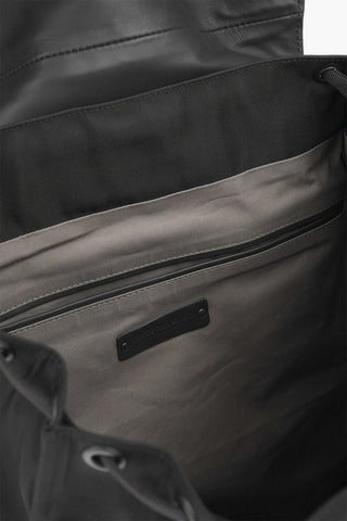 Technical Fabric Backpack with Basket Weaved Leather Detail