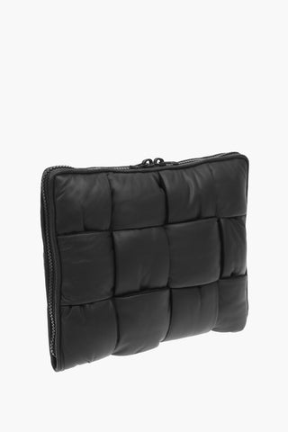 Knitted Motif HIDROLOGY Leather Padded Briefcase