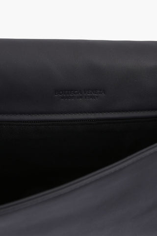 Braided Leather Messenger Bag with Magnetic Fastening