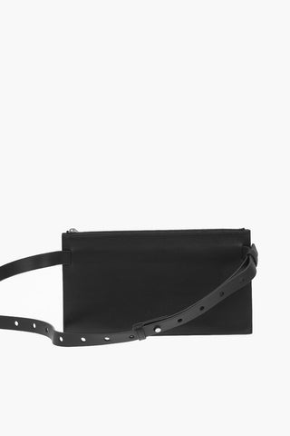 Braided Soft Leather Belt Bag with Zip Fastening