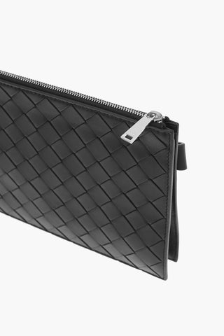 Braided Soft Leather Belt Bag with Zip Fastening