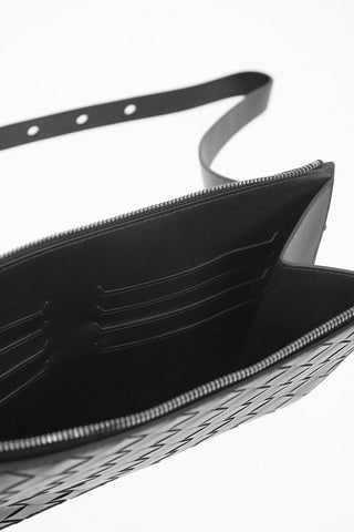 Braided Soft Leather Belt Bag with Zip Fastening
