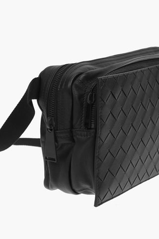 Marsupio in Nappa Intrecciata con Tasca Esterna