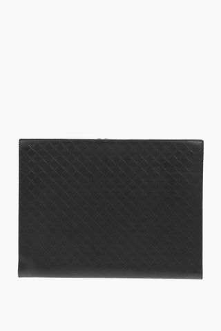 Embossed Leather Zipped Briefcase