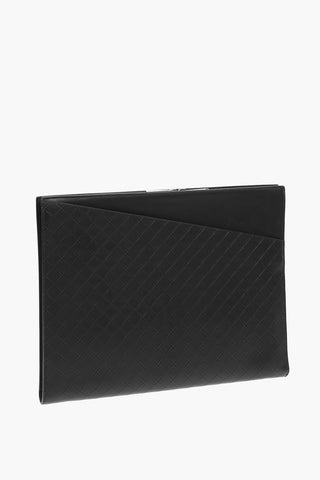 Embossed Leather Zipped Briefcase