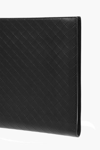 Embossed Leather Zipped Briefcase