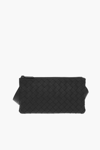 Braided Soft Leather Crossbody Bag with Triple Compartment