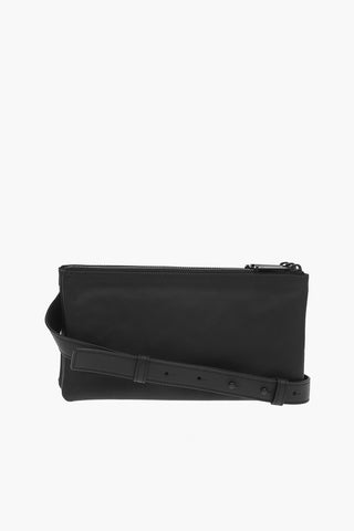 Braided Soft Leather Crossbody Bag with Triple Compartment