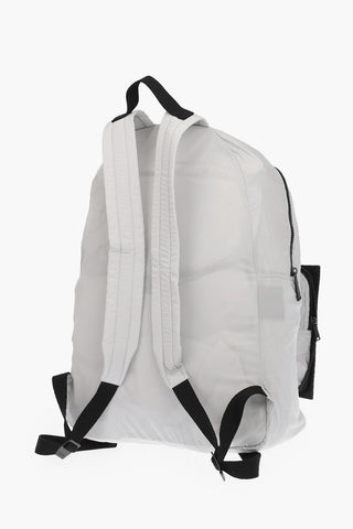 Leather Front Pocket INTRECCIATO Extractable Nylon Backpack