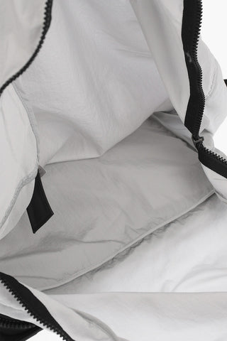 Leather Front Pocket INTRECCIATO Extractable Nylon Backpack