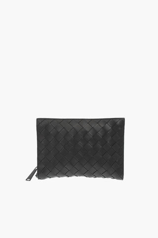 Leather Front Pocket INTRECCIATO Extractable Nylon Backpack