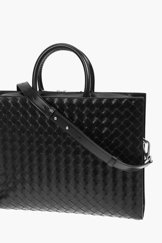 Adjustable Strap A4 2WAY Leather Briefcase