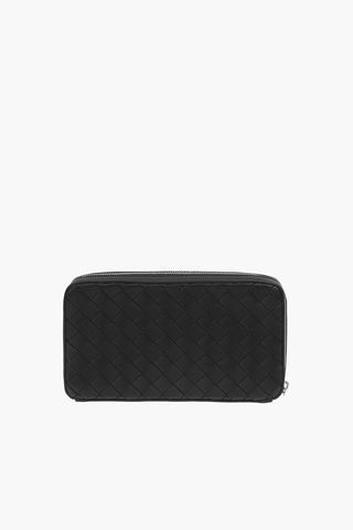 Braided Soft Leather Travel Case with Card Pockets