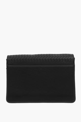 Soft Leather Canvas Messenger Bag with Buckle Fastening