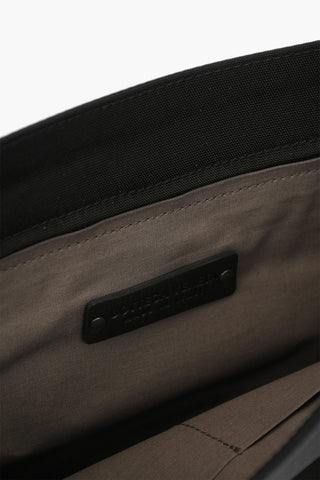 Soft Leather Canvas Messenger Bag with Buckle Fastening