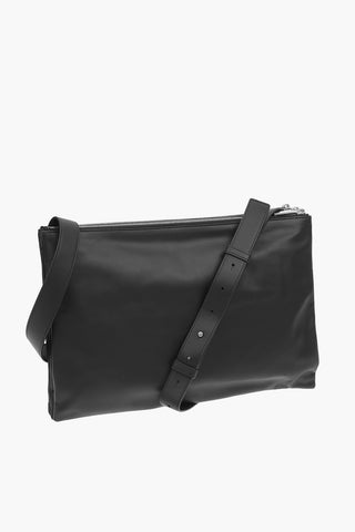Braided Soft Leather Crossbody Bag with Triple Compartment