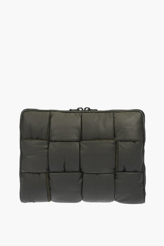Knitted Motif HIDROLOGY Leather Padded Briefcase