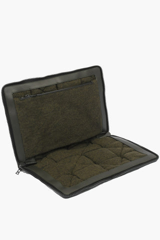 Knitted Motif HIDROLOGY Leather Padded Briefcase