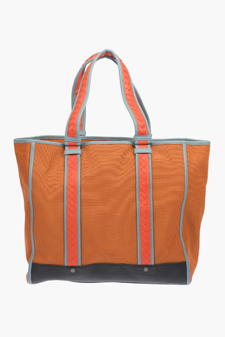 Canvas MERIDIAN Tote Bag with Braided Soft Leather Handles