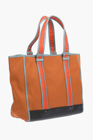 Canvas MERIDIAN Tote Bag with Braided Soft Leather Handles