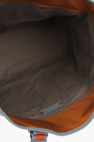 Canvas MERIDIAN Tote Bag with Braided Soft Leather Handles