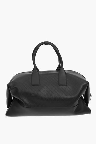 Basket Weaved embossed Leather INTARSIO Weekender Bag