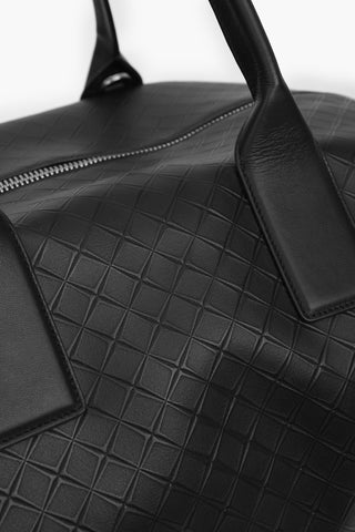 Basket Weaved embossed Leather INTARSIO Weekender Bag
