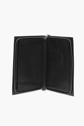 Embossed Leather Zipped Briefcase