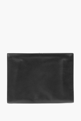 Logoed Leather Document Case with Compartments