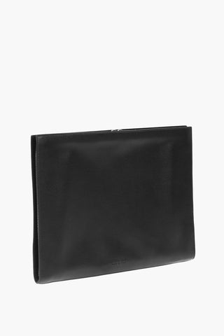 Logoed Leather Document Case with Compartments