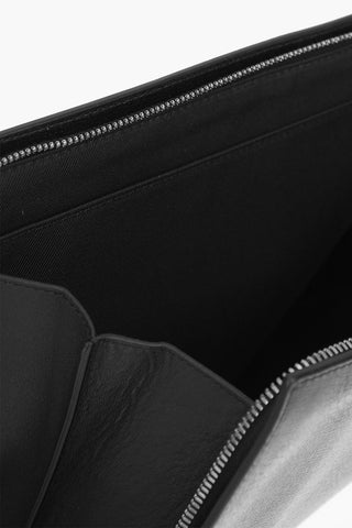 Logoed Leather Document Case with Compartments