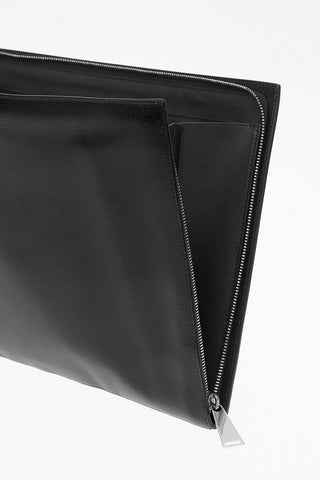 Logoed Leather Document Case with Compartments