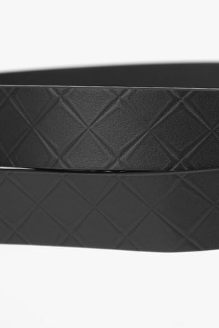 Clip Buckle Embossed Leather Belt