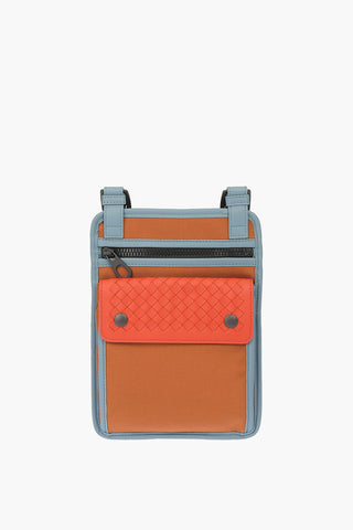 Canvas Shoulder Bag with Braided Soft Leather Detail