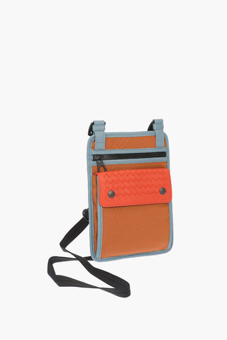 Canvas Shoulder Bag with Braided Soft Leather Detail