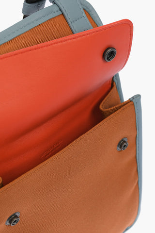 Canvas Shoulder Bag with Braided Soft Leather Detail