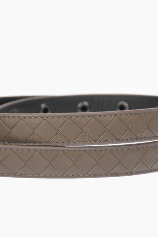 Embossed Buckle Woven Nappa Belt