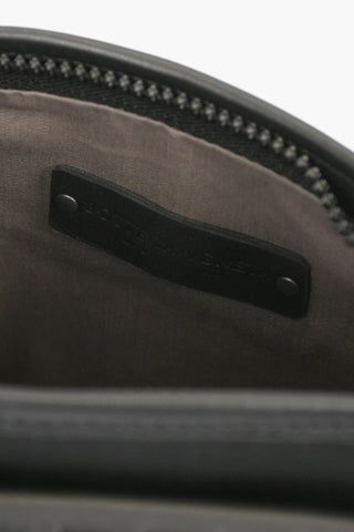 Technical Fabric Shoulder Bag with Braided Soft Leather Details