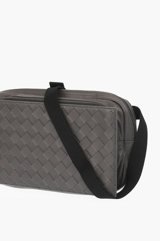 Braided Soft Leather ULTRALIGHT Bum Bag with Double Compartment