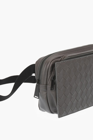 Braided Soft Leather ULTRALIGHT Bum Bag with Double Compartment