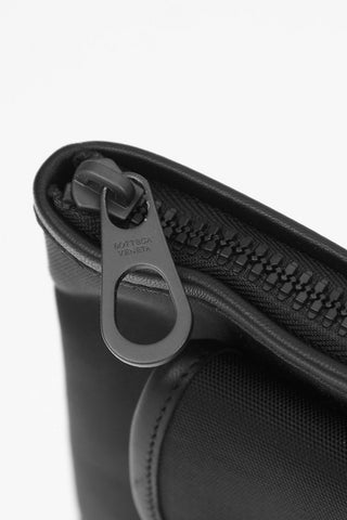 Braided Leather Canvas Pouch Bag