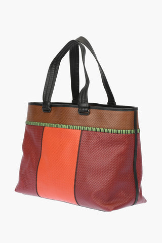 Borsa Tote in Pelle con Mini Intreccio
