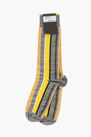 Unbalanced Motif Cotton Blend Socks