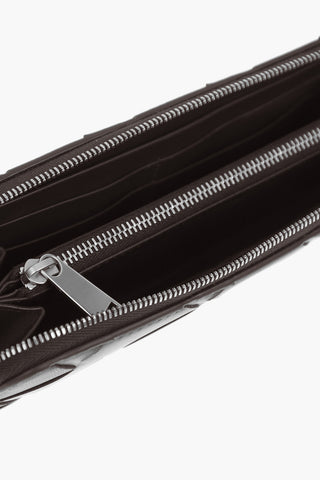 Braided Leather Wallet with Zip Fastening